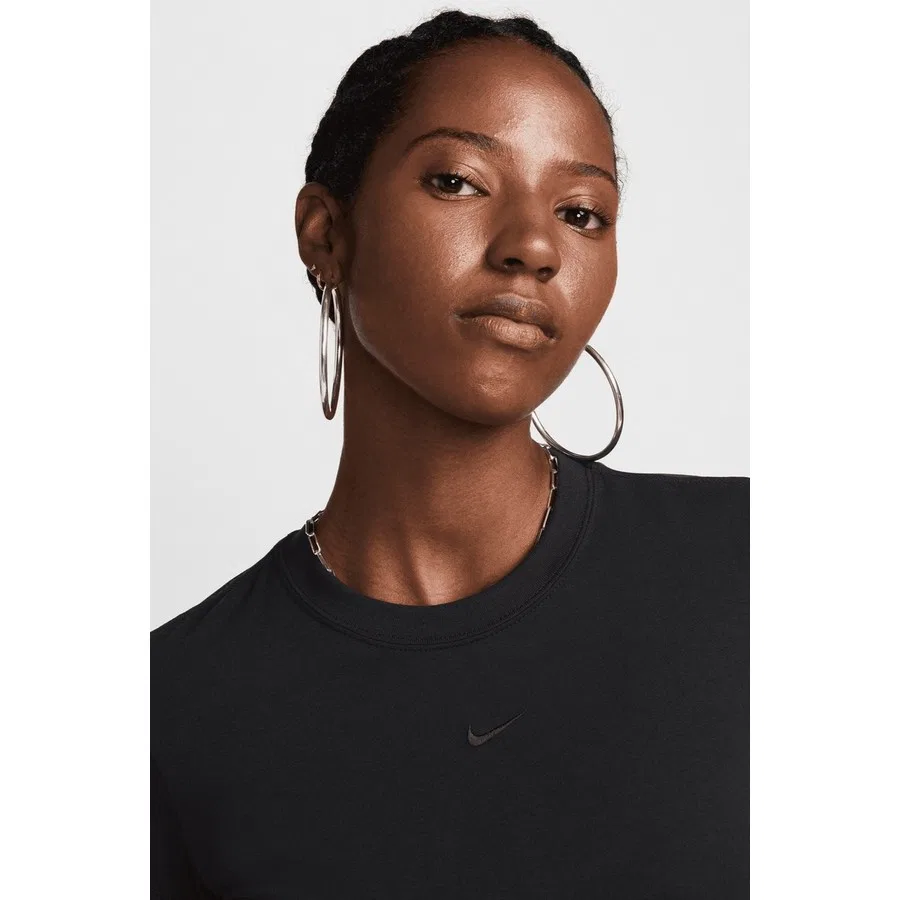 Женская футболка-кроп с принтом Chill Knit Sup Crop Nike, Черный — фото 3