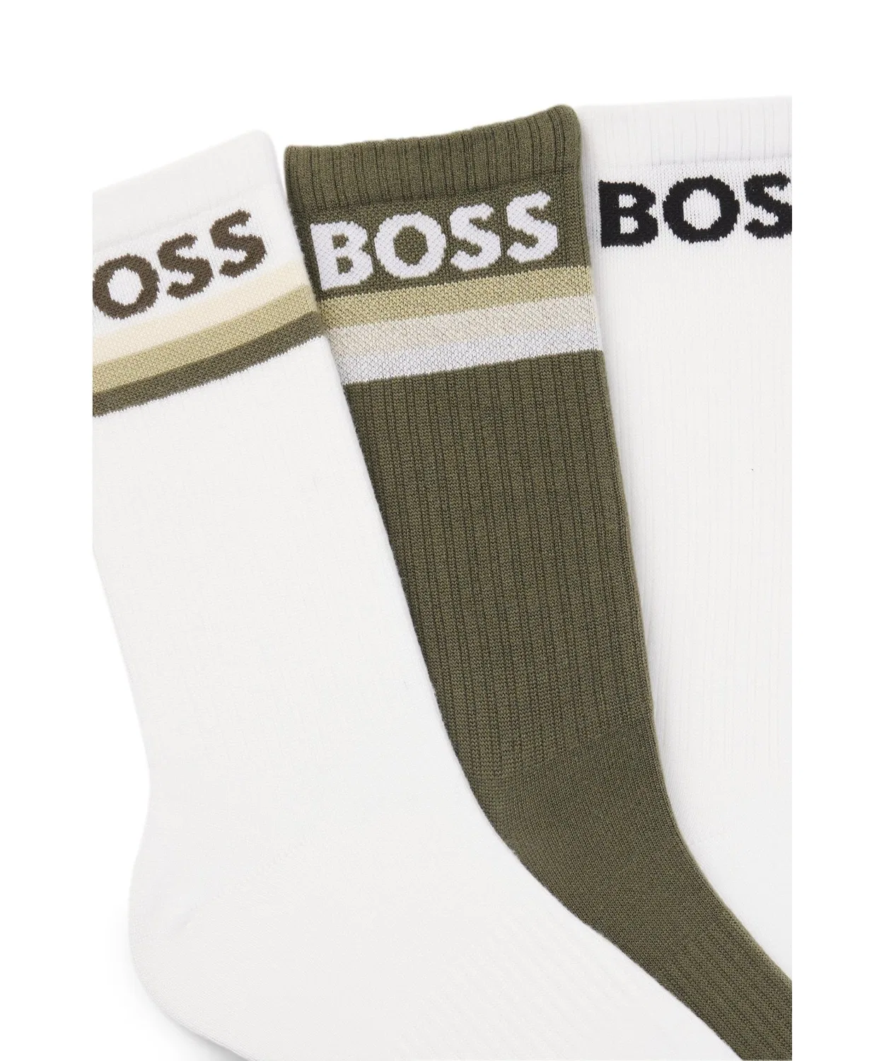 Мужские носки с логотипом, комплект из 3 пар BOSS, Khaki — фото 3