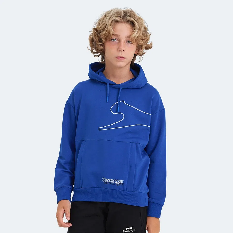 Детский свитшот с капюшоном и карманом LINK Slazenger, Черный — фото 3