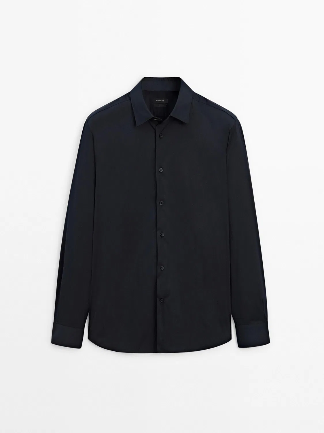 Облегающая эластичная рубашка Massimo Dutti, темно-синий — фото 3