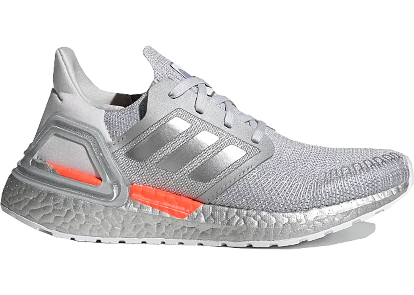 Детские кроссовки для бега с технологией Boost Adidas Ultra Boost 20, Halo Silver/Dash Grey/Silver Metallic