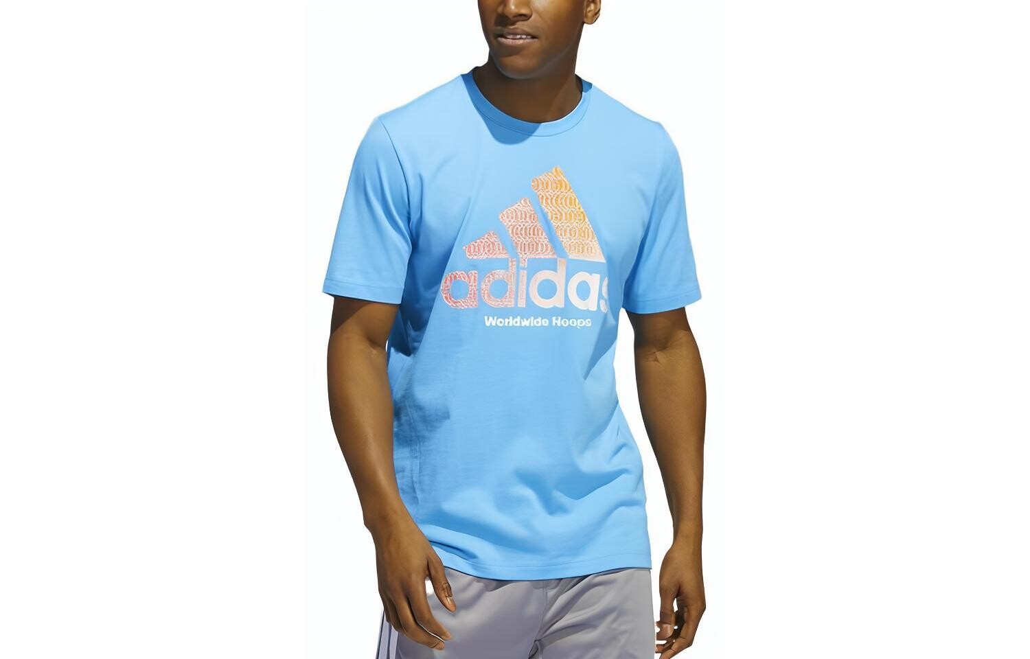 

Футболка мужская небесно-голубая Adidas, голубой