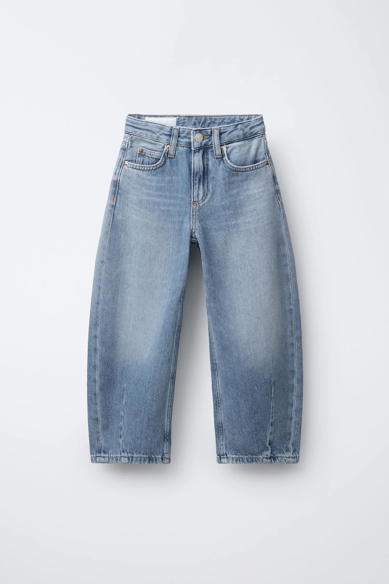 Бочковые джинсы Zara, синий
