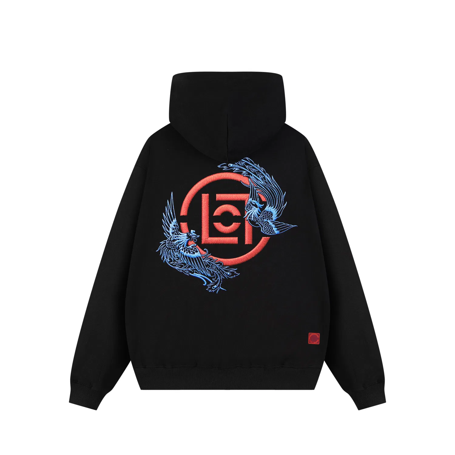 Детский худи с капюшоном с вышивкой CLOT, Black With Thousand-Needle Embroidery