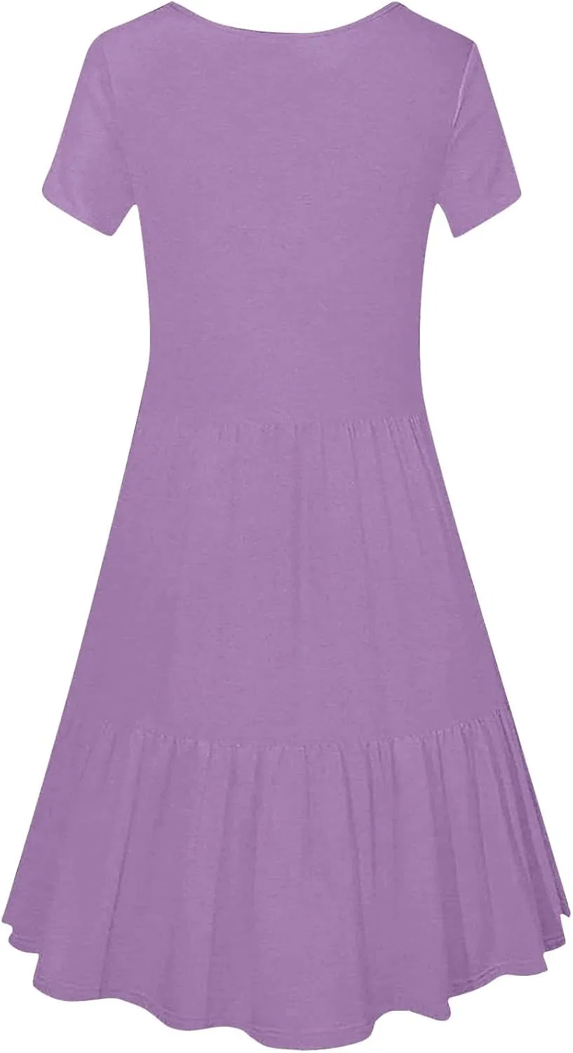 Женское летнее платье babydoll A-силуэта, Purple — фото 4