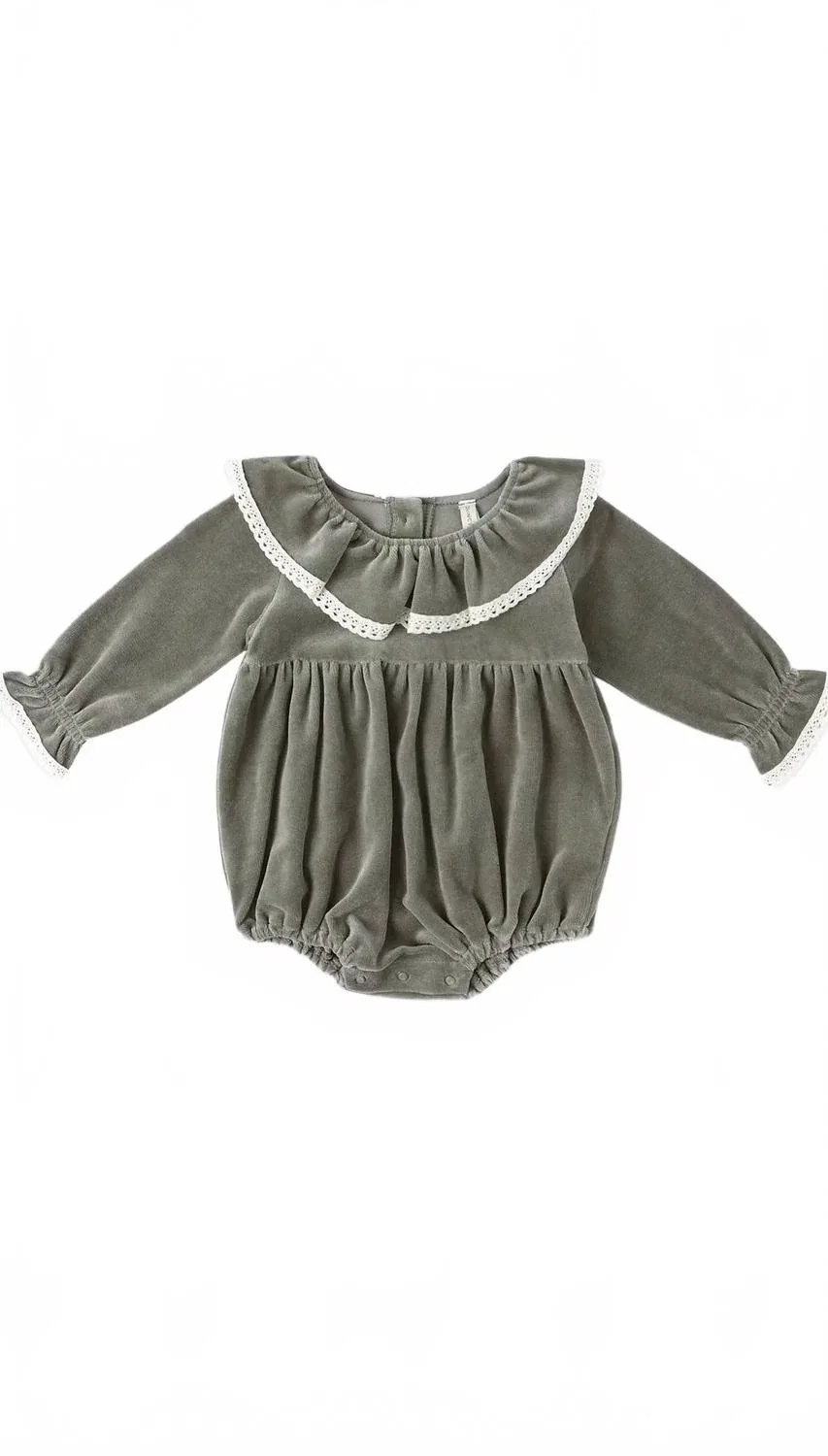 Детский боди-комбинезон для девочек с длинным рукавом Wendy Romper Rylee + Cru, Forest