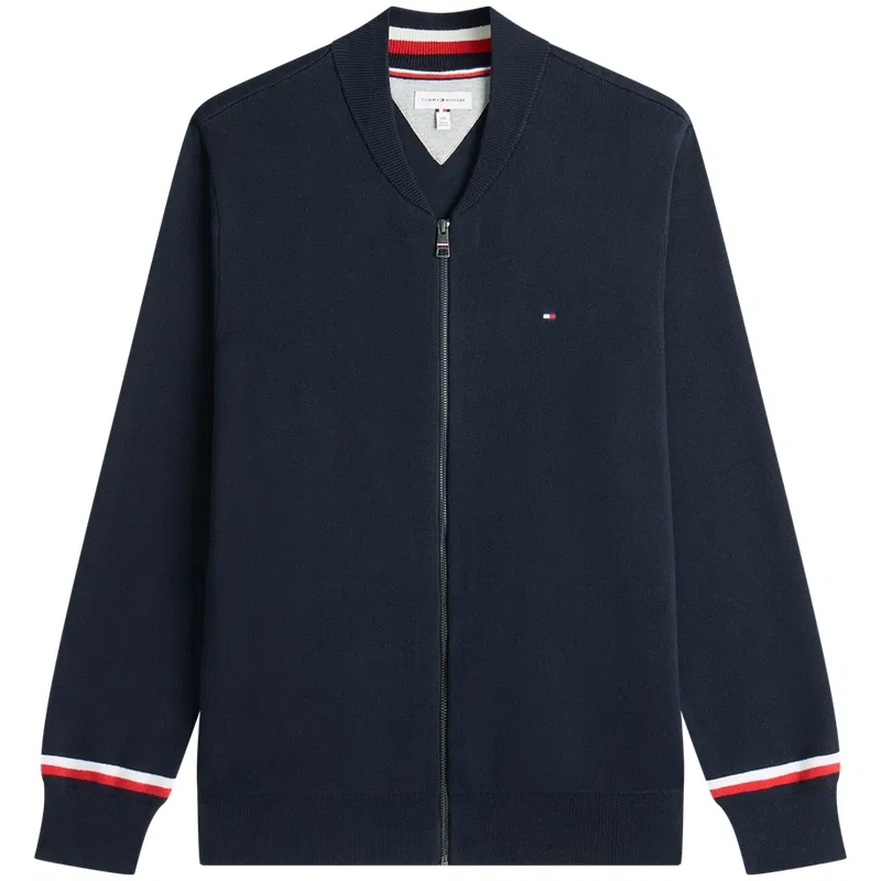 Свитер с бейсбольным воротником, Tommy Hilfiger, Navy Blue