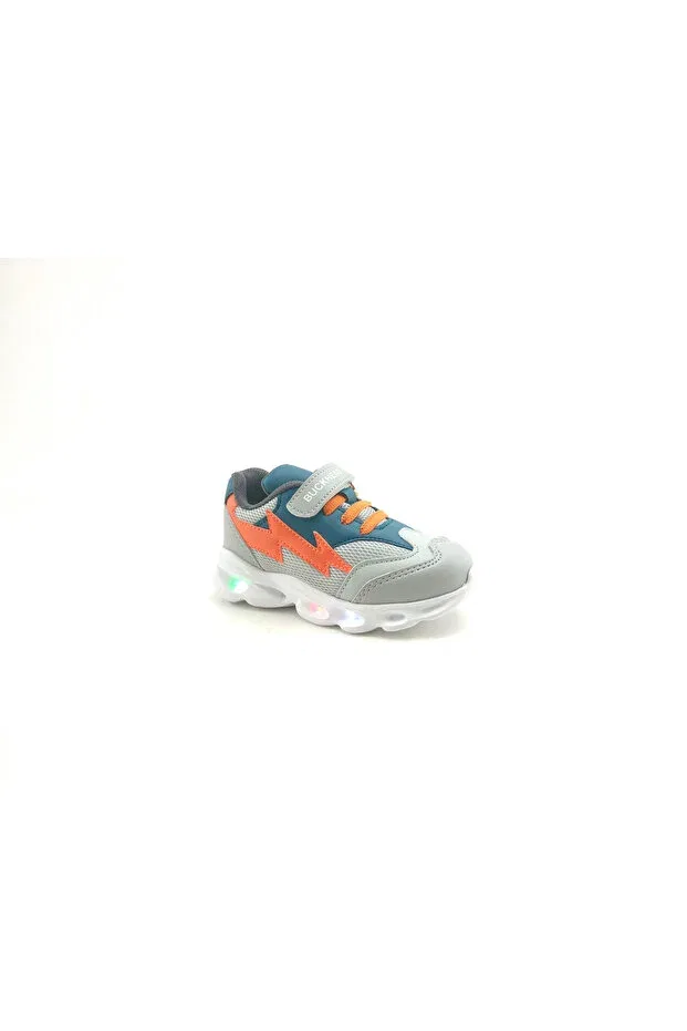 Детские кроссовки для девочек со светодиодами Buckhead, Blue - Orange — фото 2