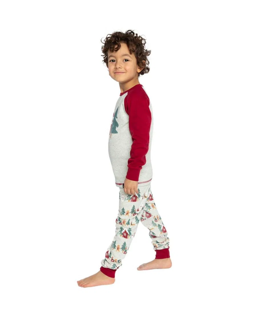 Пижамный комплект из хлопка с рождественским принтом Holiday Family Pajamas Deux par Deux, Beige Christmas Print — фото 3