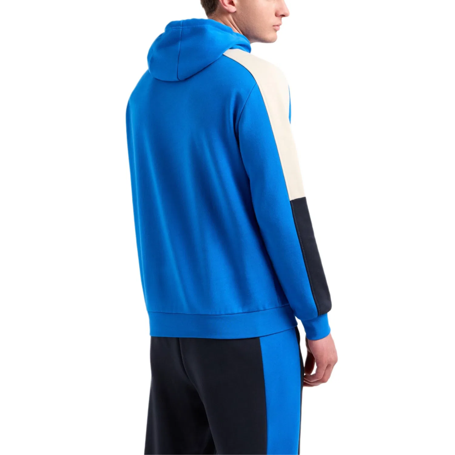 Мужской худи с принтом Logo Printed Drawstring EMPORIO ARMANI, Blue — фото 4