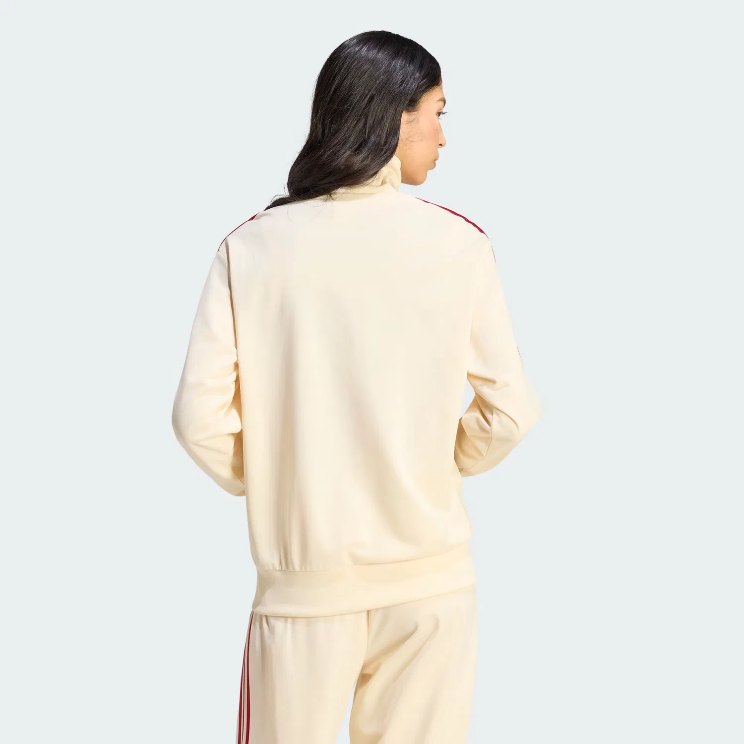 Женская олимпийка свободного кроя Firebird Track Top Loose Adidas Originals, Warm Vanilla/Team Victory Red — фото 3