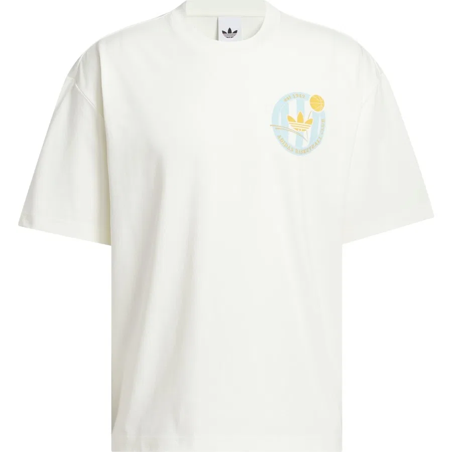 Футболка с принтом Originals Basketball Crest Tee adidas, Бело-синий — фото 3