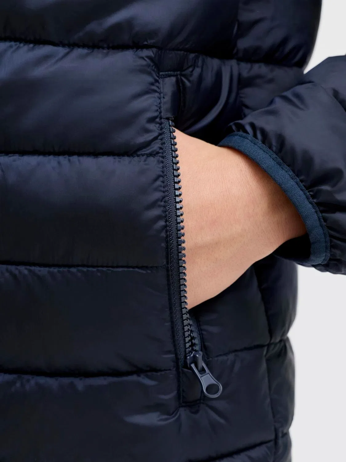 Пуховик укороченный Jack & Jones Junior Blue Light, синий — фото 4