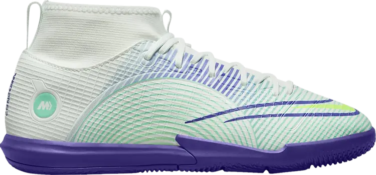 Кроссовки Nike Mercurial Superfly 8 Academy IC GS 'Dream Speed - Barely Green Electro Purple', зеленый — фото 2
