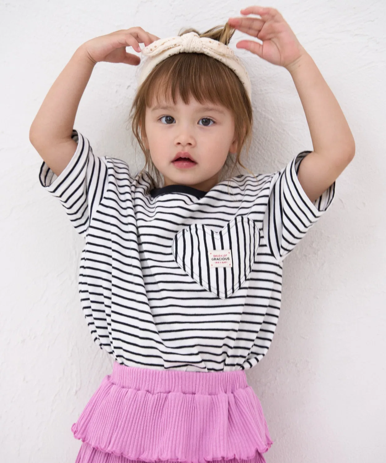 Детская футболка с принтом Heart Pocket, модель Name Tag, pairmanon, Ivory
