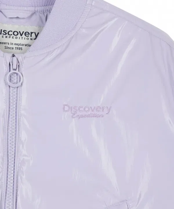Пуховик бомбер Shylo для девочек, Discovery Kids, фиолетовый — фото 4