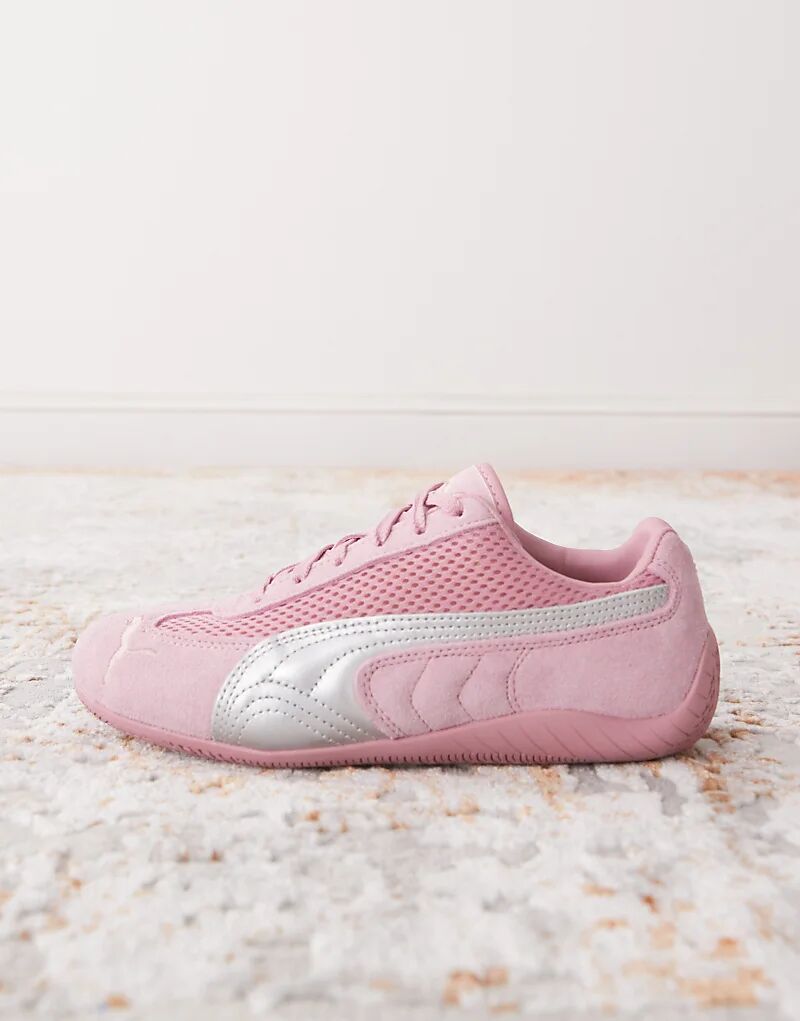 Кроссовки Puma Speedcat Premium розового и металлического серебристого цветов — фото 2