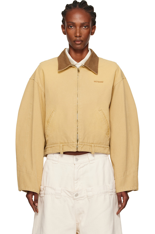 

Выстиранная рабочая куртка We11Done, бежевый