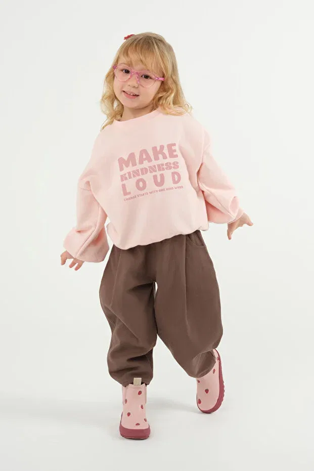 Детские свитшот для девочек с принтом Mioma Kids, Powder Pink — фото 3