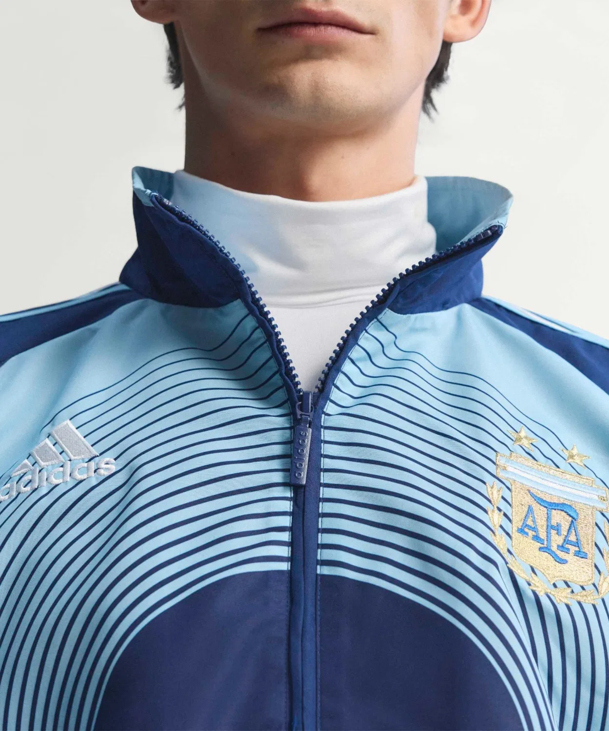 Мужской лонгслив с принтом Adidas Argentina Away Track Top 2006, Blue — фото 4