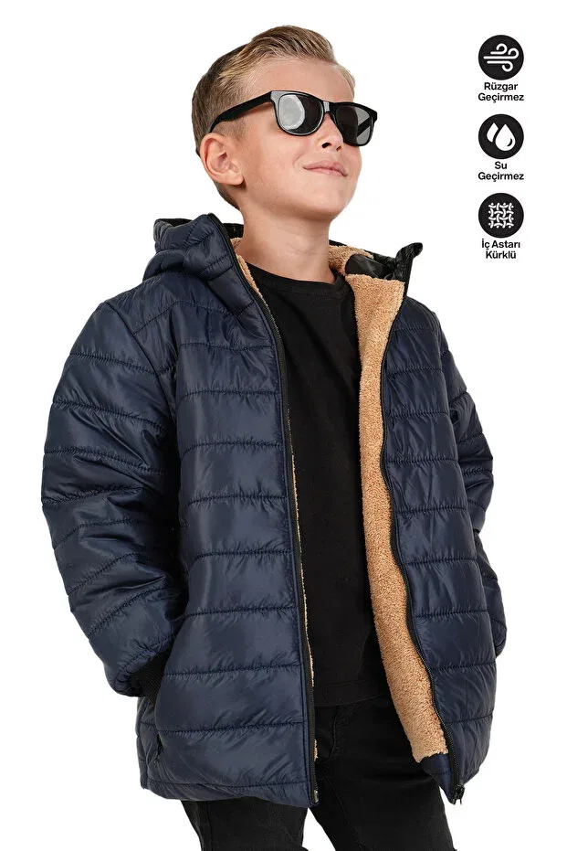 Детское пальто для девочек с капюшоном Jarmo Kids, Navy Blue