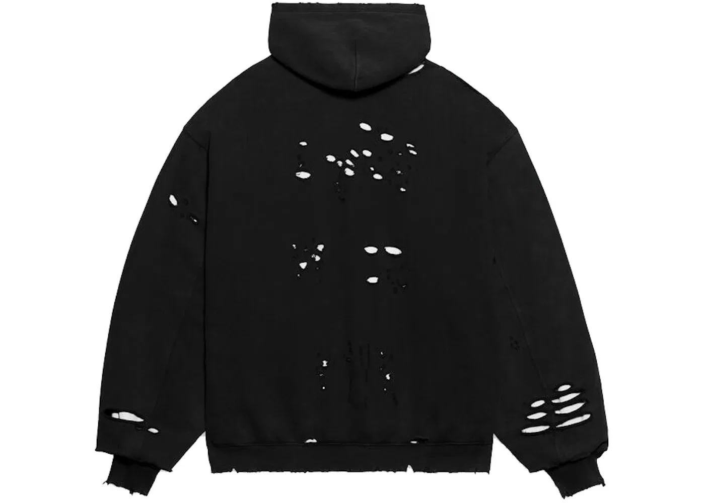 Мужской худи с принтом Caps Destroyed Balenciaga, Black/White — фото 2