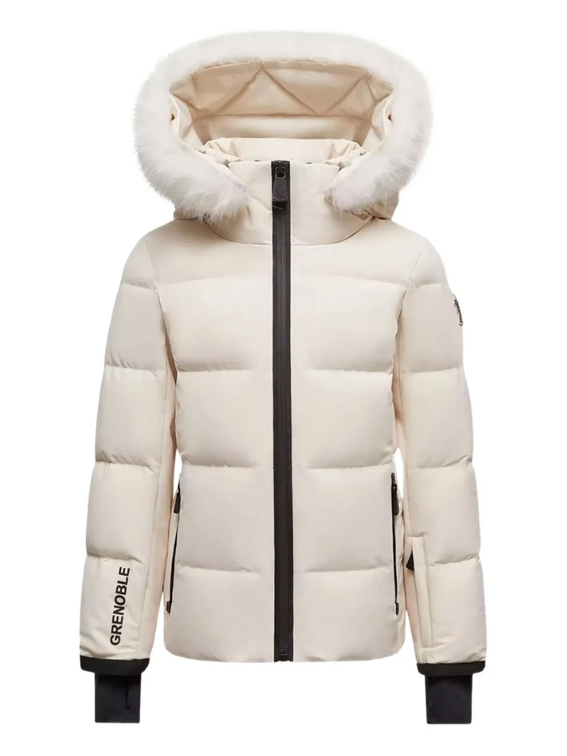 Куртка с капюшоном из искусственного меха Moncler, нейтральные