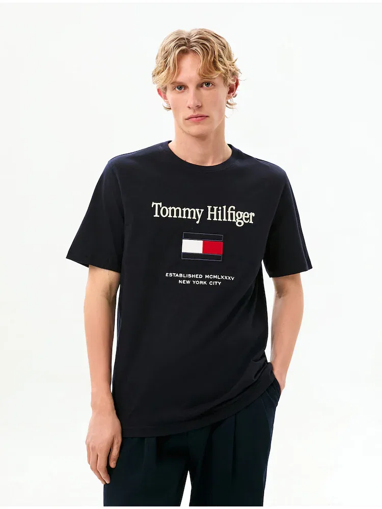 Футболка с вышивкой TOMMY HILFIGER, Navy