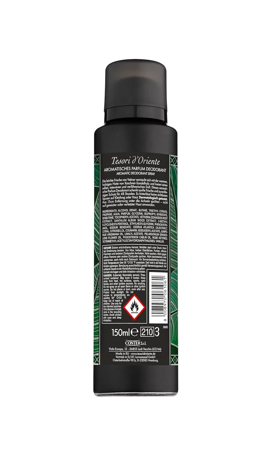 Дезодорант-антиперспирант ароматический Tesori d'Oriente, 150 мл, Vetiver & Sandalwood — фото 2