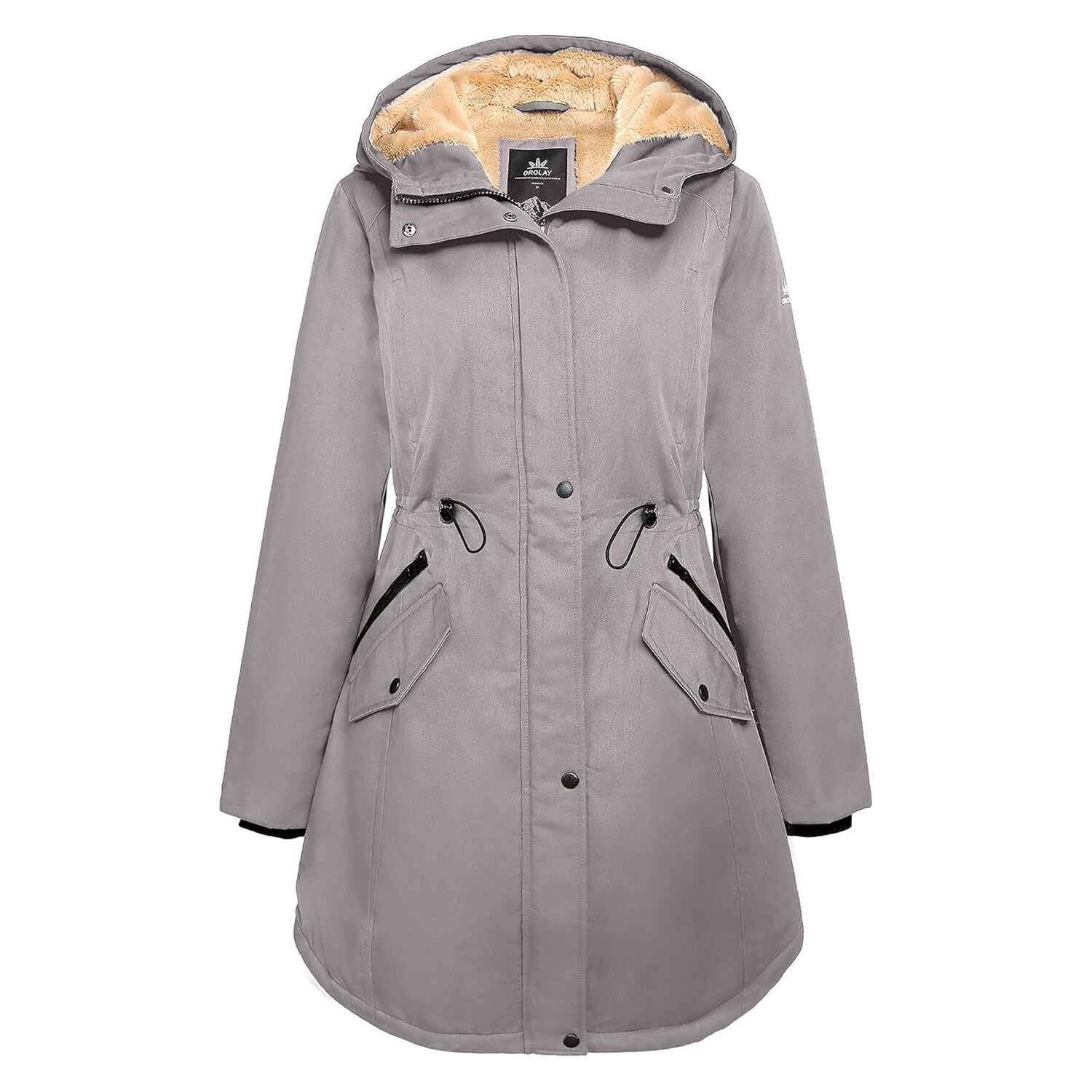 

Парка Orolay Windproof Faux Fur Hooded, серый