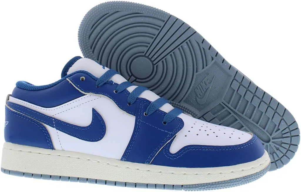Детские кроссовки для мальчиков Air Jordan 1 Low Nike, White/Blue — фото 4