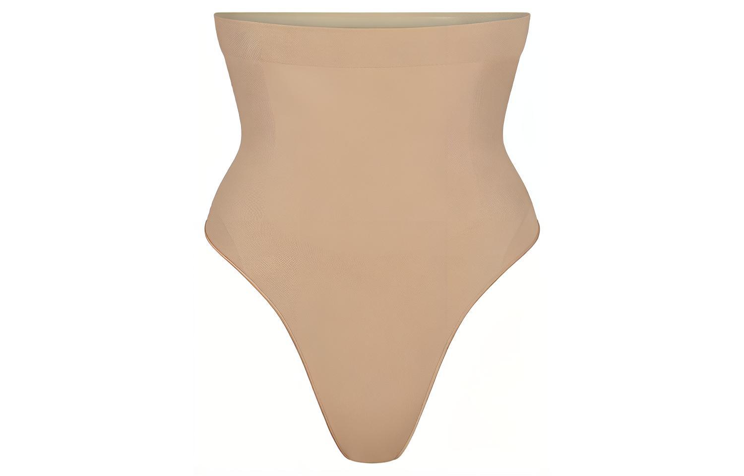 

Skims Бесшовные скульптурные трусики-стринги с высокой талией, женские, цвет глины/белый, земляной оттенок
