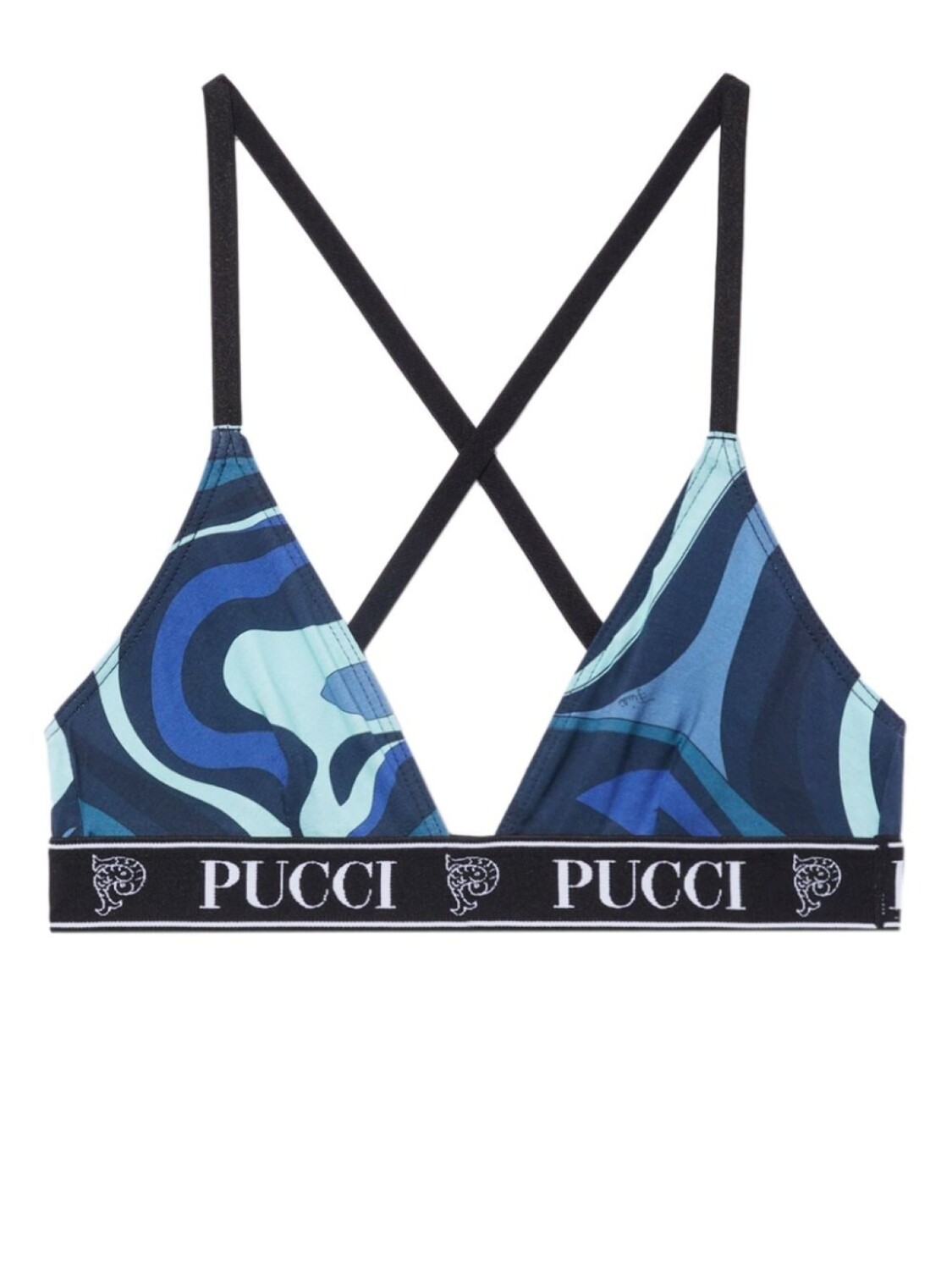 

PUCCI комплект из трех бюстгальтеров с логотипом, синий