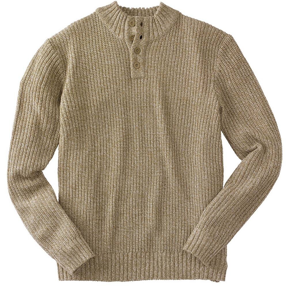 

Мужской свитер Kingsize для больших и высоких моделей Henley Shaker KingSize, цвет Khaki Marl