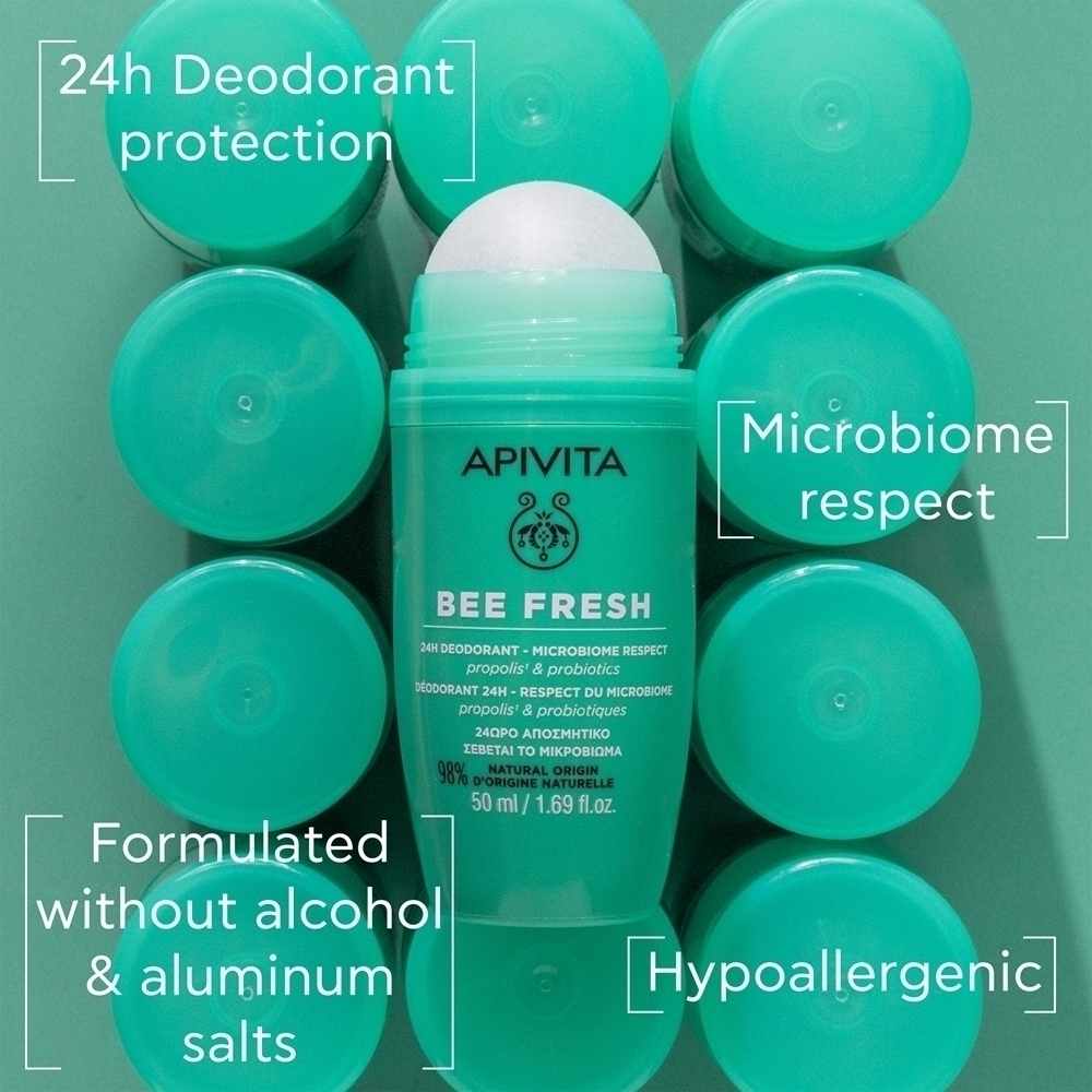 Шариковый дезодорант Bee Fresh Apivita, nuo perteklinio prakaitavimo ir nemalonaus kvapo 50 мл — фото 2