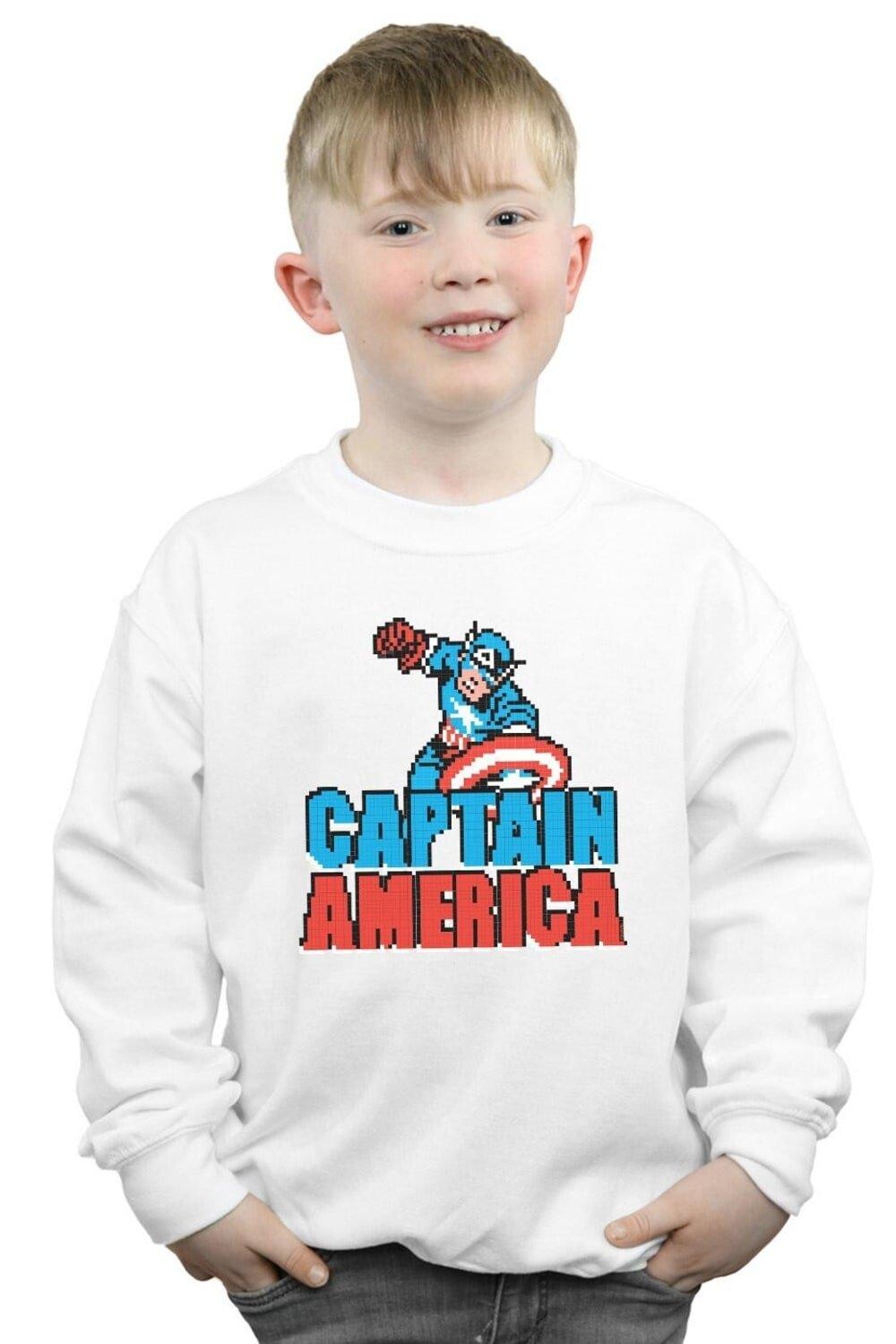 

Пиксельный свитшот «Капитан Америка» Marvel, белый