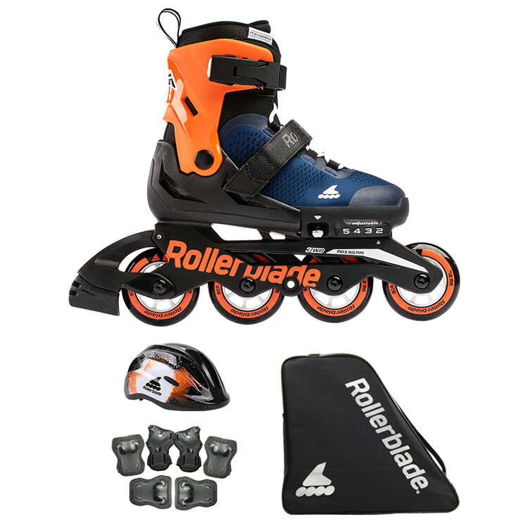 

RollerBlade Детские роликовые коньки с регулируемым размером, Midnight Blue/Warm Orange (Premium Set A), размер L (36.5-40.5 см)