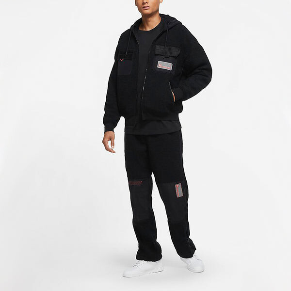 Спортивные штаны Air Jordan 23 Drawstring polar fleece Splicing Casual Sports Long Pants Black, черный — фото 3