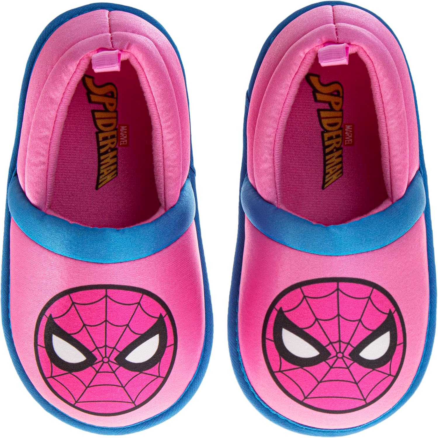 

Домашние тапочки Marvel Spiderman для мальчиков - уютные плюшевые домашние тапочки в стиле Человека-паука (размеры: 5-10 для малышей / 11-12 для детей младшего возраста), синий/розовый