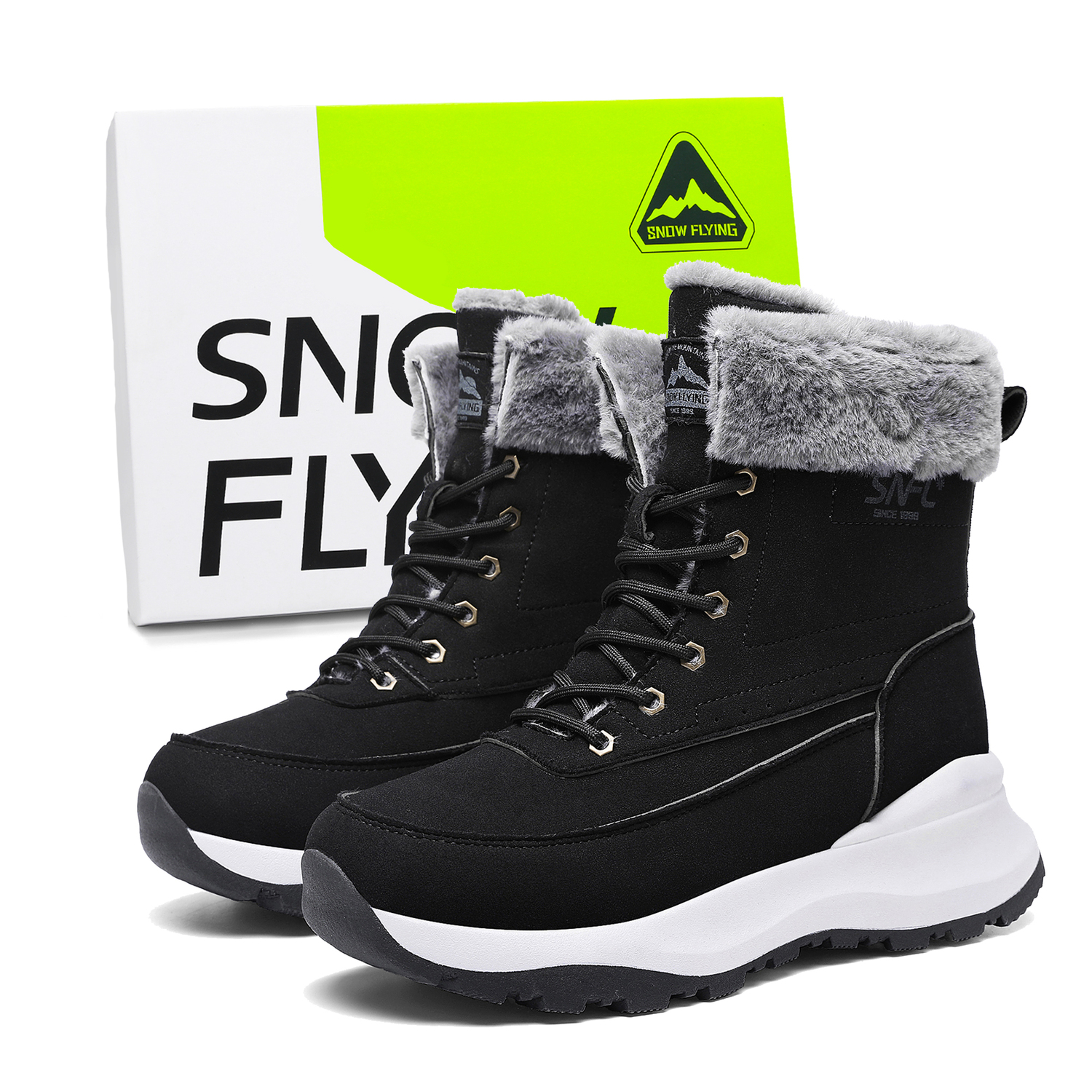 

SNOW FLYING Унисекс короткие зимние ботинки классические черные [в коробке], цвет Classic Black [Box]