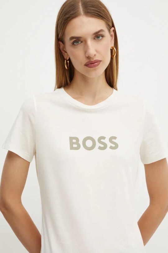 

Хлопковая футболка BOSS ORANGE Boss Orange, бежевый