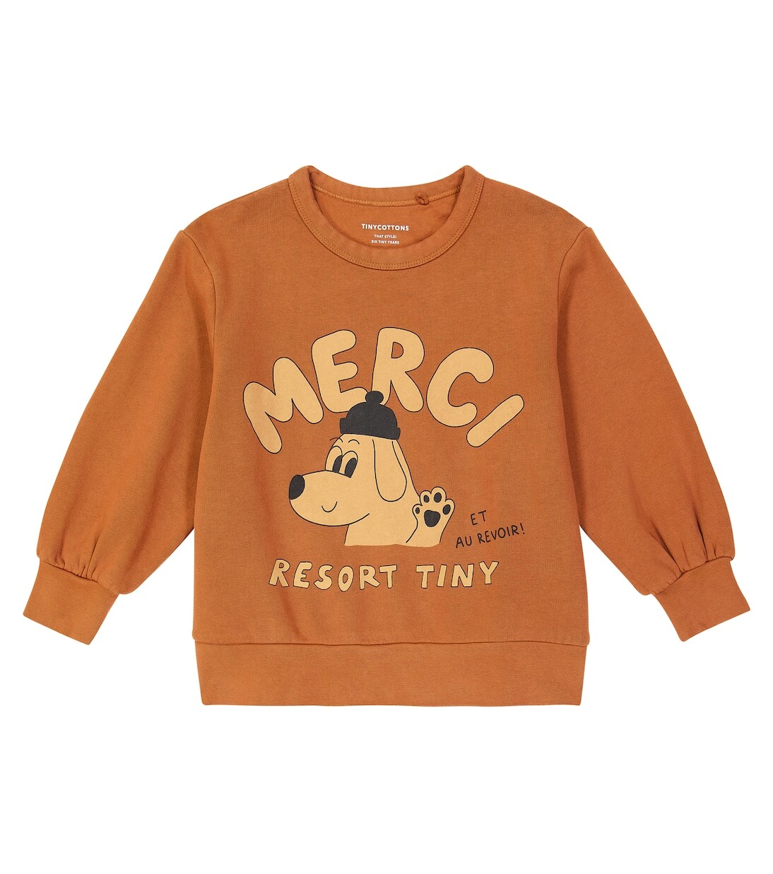 

Толстовка merci из хлопкового джерси Tinycottons, коричневый