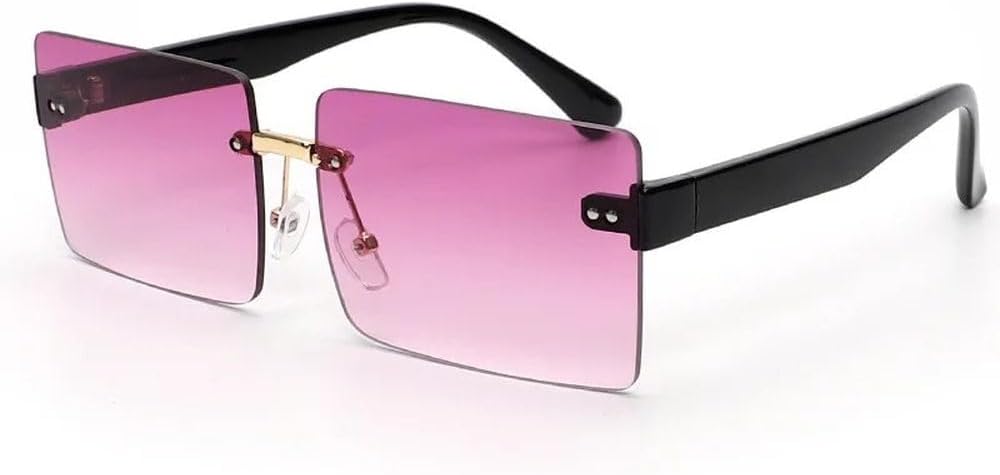 

LVTFCO Модные солнцезащитные очки-клипсы без оправы для женщин, стильные прямоугольные солнцезащитные очки для путешествий в стиле ретро, ​​очки с защитой от УФ-излучения UV400, 5