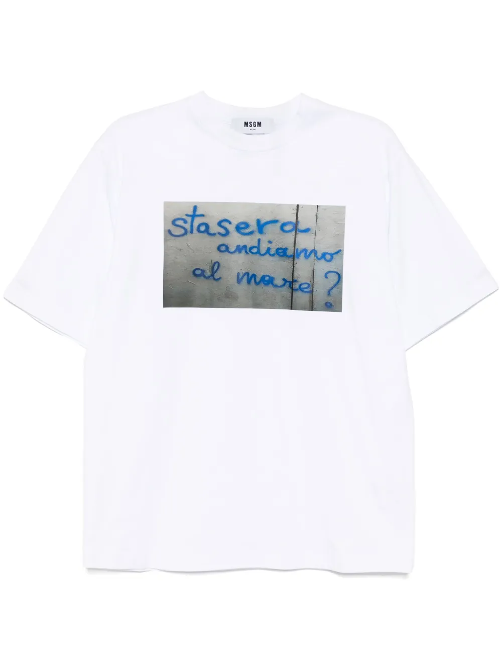 

Футболка с графичным принтом MSGM, белый