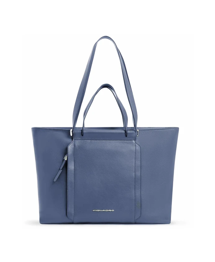 

Женская сумка для ноутбука с отделением для iPad, ударопрочная, с мягкой подкладкой и защитой от RFID-сканирования. Piquadro, синий