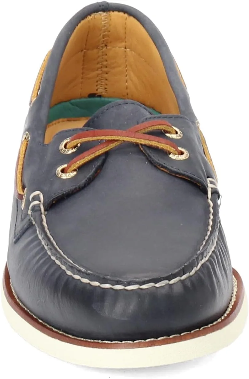 Мужские кожаные лоферы Sperry золотистого цвета с двумя декоративными элементами — фото 4
