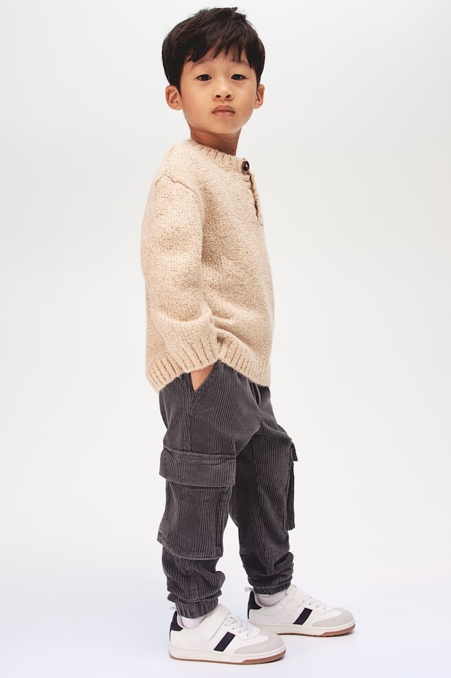 

Вельветовые джоггеры карго H&M, серый