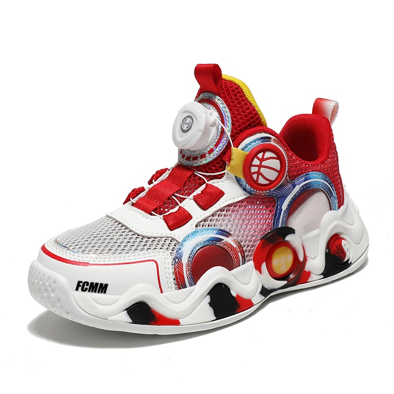 

Противоскользящие износостойкие повседневные кроссовки средней высоты для детей FCMM, красный