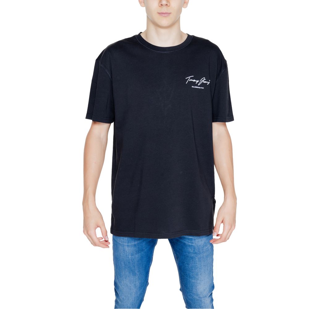 

Черная хлопковая футболка Tommy Jeans