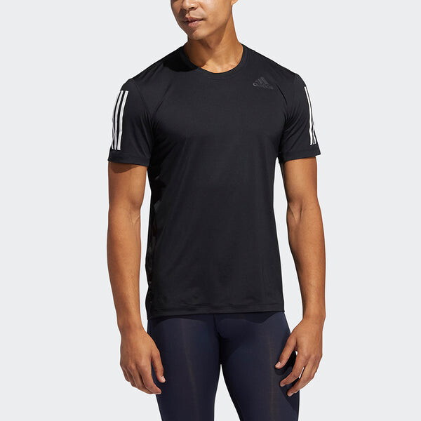 Футболка мужские спортивные с круглым вырезом и коротким рукавом Adidas, черный — фото 2